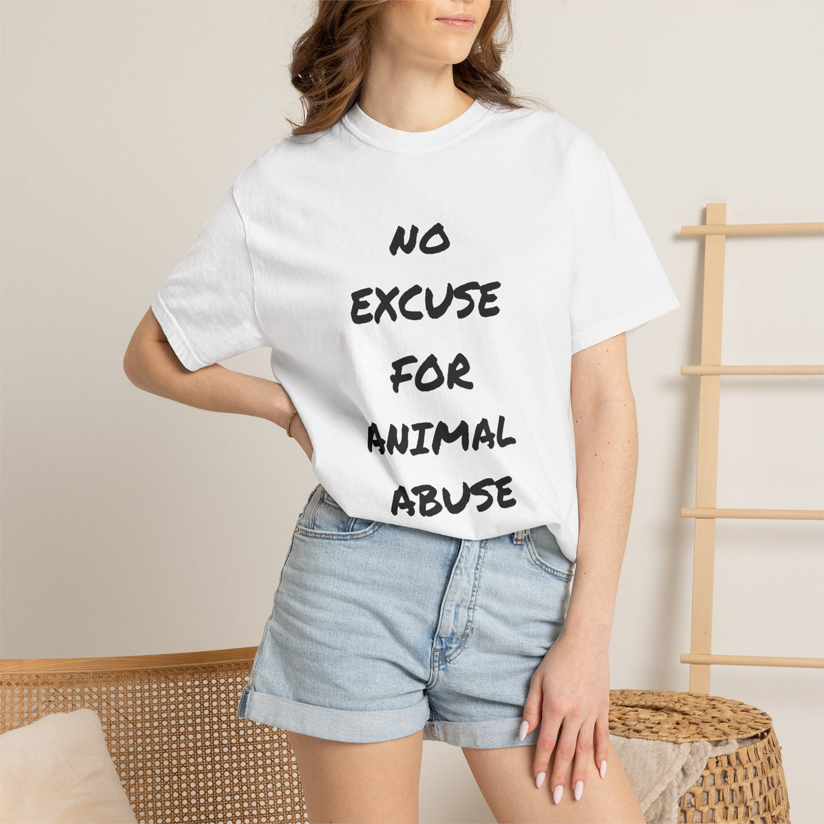 T‑Shirt — "No Excuse for Animal Abuse" Protest Tee