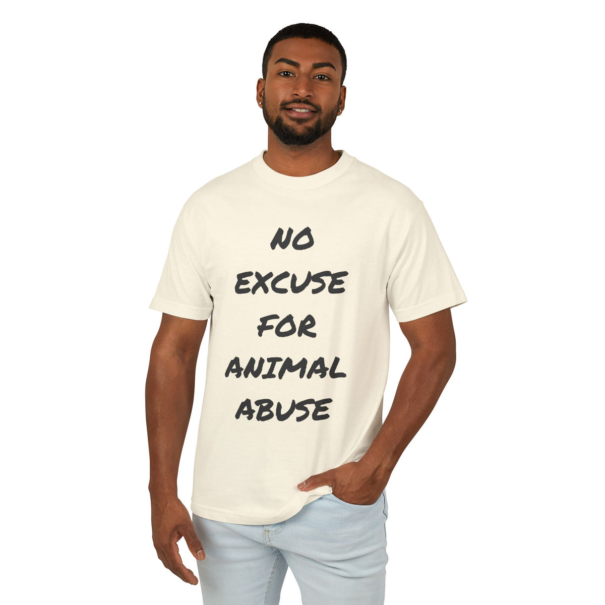 Animal Rights Tee — “No Excuse for Animal Abuse” Statement Shirt